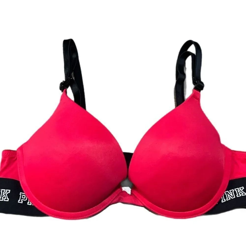 Victorias Secret Pink Wear everywhere Push Up Padded bra red good used condition